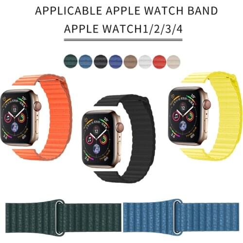 Genuine Leather Loop Strap For Apple Watch Band 44mm 40mm Replacement iWatch Series 5 4 3 2 1 Bracelet 42mm 38mm Wristbands