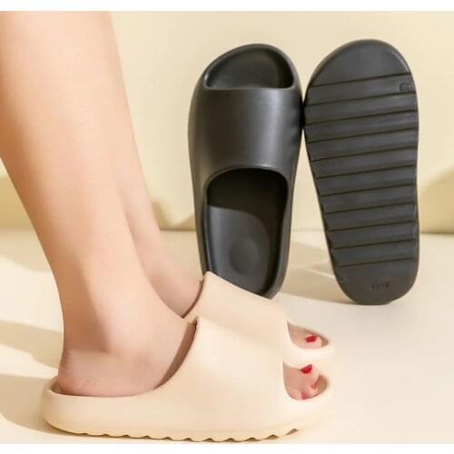 Men Thick Platform Slippers Summer Beach Shoes Eva Soft Sole Slide Sandals Leisure Men Ladies Indoor Anti-slip Bathroom Shoes