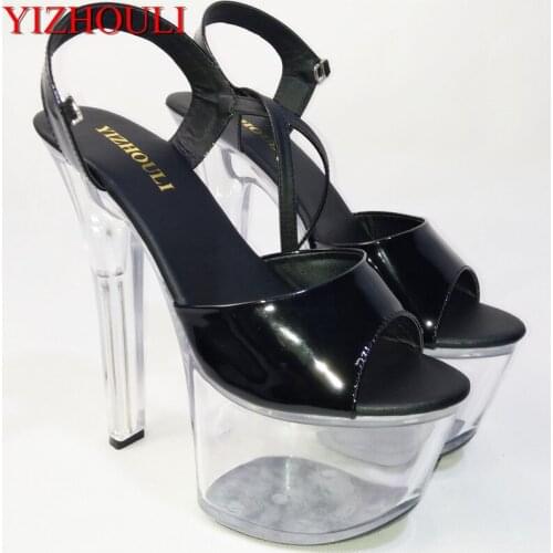 Fashion high heels, transparent crystal sandals, banquet pole dance 17 cm sandals