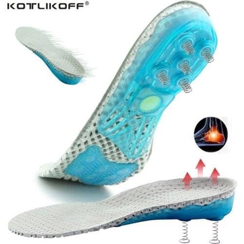 Running Sport Insoles For Shoes Sole Elastic Shock Absorbing Spring Insoles Arch Support Sneaker Inserts Plantar Fasciitis Pads