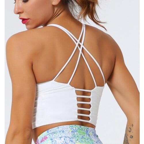 Straps Sports Bra U Type Women High Impact Padded Yoga Bras Fitness Crop Tops Sport Workout Running Gym Brassiere Seamless Top