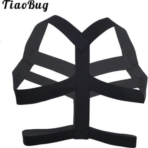 TiaoBug Hot Elastic Wide Straps Bondage Belt Men Exotic Body Chest Harness Male Sexy BDSM Bondage Tanks Underwear Men Lingerie