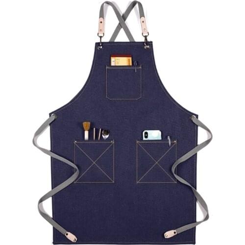 Waterdrop Resistant Canvas Chef Apron with Pockets Artisan Painting Work Clothes