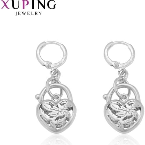 Xuping Fashion Elegant Heart Shaped Earrings Charm Style Eardrops for Women Jewelry Valentines Day Gifts 94476
