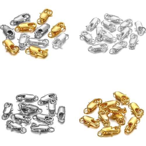 30Pcs/set 12-14mm Alloy Lobster Claw Clasps Hooks Copper Split Open Jump Rings Connector For DIY Jewelry Making Accessories