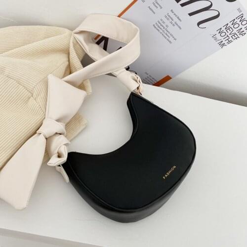 Womens Shoulder Bag Vintage Pure Color Letter Bow Belt Luxury Leather Zipper Handbags Wholesale 2021 New Fashion Female Bags