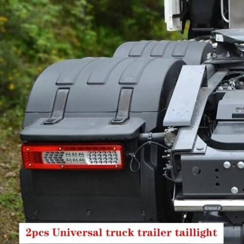 1Pair 24V Car Rear Tail Lights Warning Lamp for Short Model Volvo Truck Trailer Without Buzzer