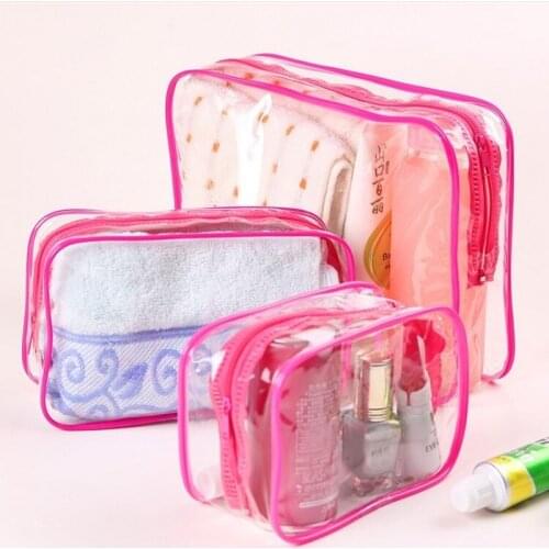 1 Pcs Waterproof Travel Portable Cosmetic Bag PVC Wash Bag Swimming Wet Clothes Storage Bag Waterproof Wash Bag 3 Sizes 4 Colors