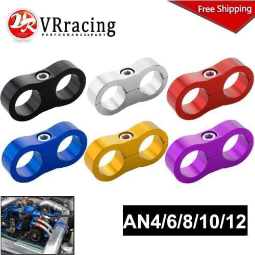 1 piece AN4 6 8 10 12 Braided Rubber Hose Line Clamp Aluminum Anodized Line Separator Separator Divider Clamp Kit Black Blue