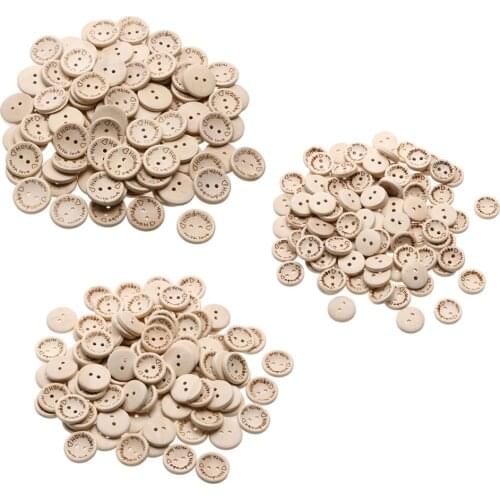 100pcs Handmade Wood Buttons Love Heart Natural Color Round 2-Holes Sewing Scrapbooking DIY Buttons Wooden Button 15/20/25mm