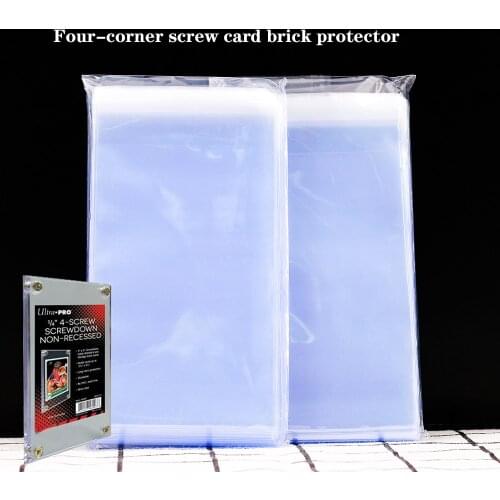200 PCS/Lot Cards Sleeves Acid Free Transparent Perfect Fit Protector Perfect Size Sleeves For Four-Corner Screw Card Brick