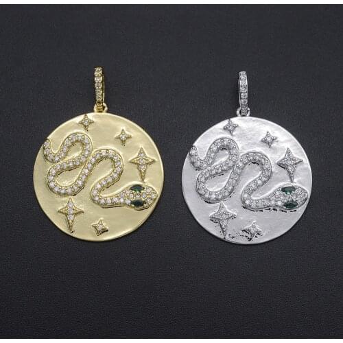 33x26mm 100% CZ Zircon DIY Jewelry Snake Star Charm Pendant Wholesale Fashion Jewellery Pendants Jewellery Accessories