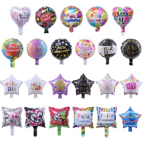 10 Pcs/Set of 10 inch Spanish Valentines Day Love You Heart STAR TE AMO Aluminum Foil Balloon Wedding Birthday Party Supplies