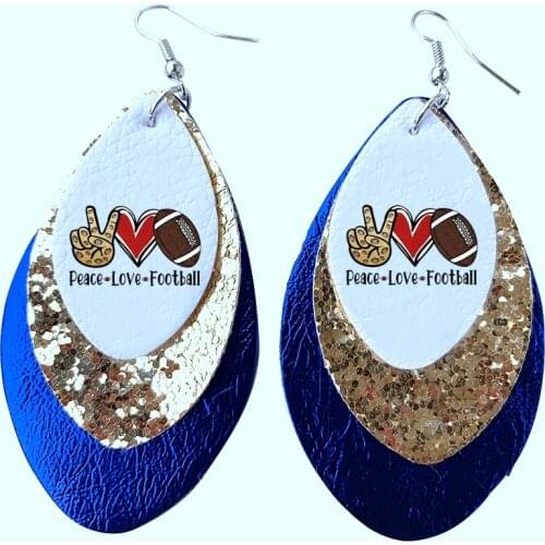 Peace Love Baseball Earrings- Customize Your Love Team Logo Bulk Wholesale