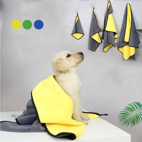 Soft Dog Bath Towel Multifunction Strong Absorbing Water Dry Hair Car Washing Towel Pet Drying Cleaning Supplies