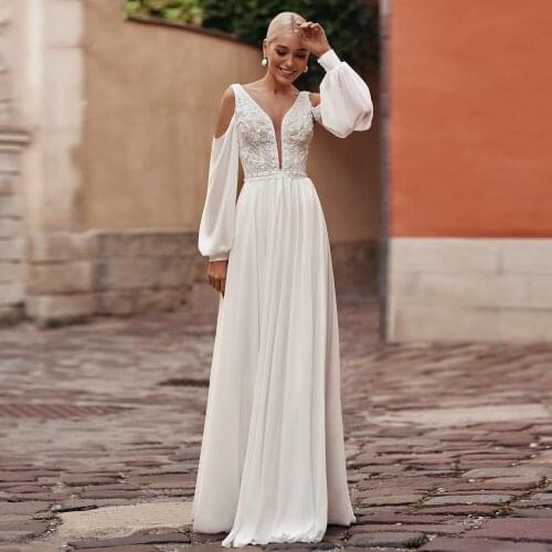 DIDEYTTAWL Chiffon Wedding Dresses