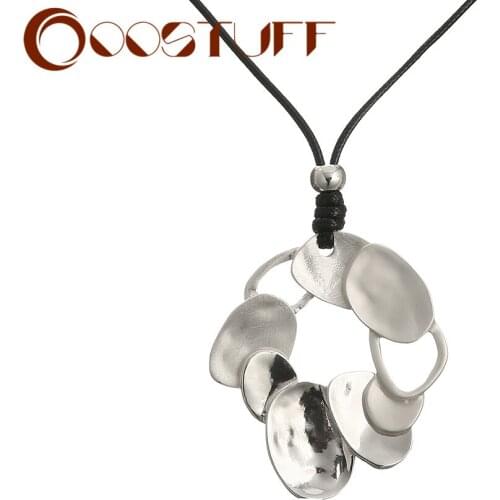 Trend Gold Silver Color Geometric Long Chains Necklace with Suspension Pendants 2021 Jewelry for Women Decorative Unusual Thing