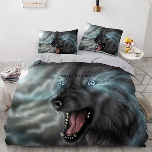 Home Textiles 3D Design Animal Wolf Bedding Set Pillow Shams Comforter Covers Duvet Quilt Cover Sets King Queen Full Twin