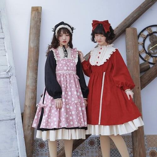 Palace sweet princess lolita dress vintage falbala high waist printing victorian dress kawaii girl gothic lolita jsk loli girl