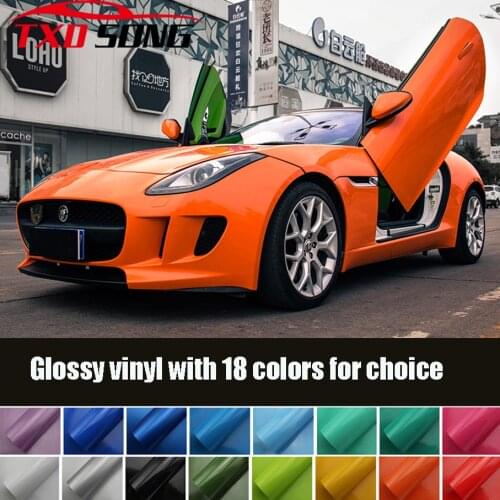 50CM*1M/2M/3M/4M/5M/6M Glossy Vinyl Film Wrap Bubble Free Car Wrapping For Motorcycle Car Stickers Accessories Styling