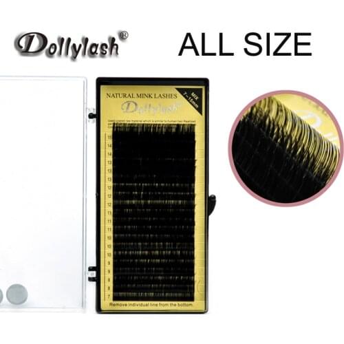 Dollylash Individual Eyelash Extension 0.07 0.10 0.15 0.20 0.25 Mix Length 7mm-15mm False Eyelash 20 Rows/Tray