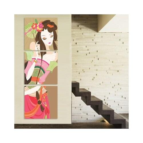 Three-picture combination Max Size 75x75cmx3 Frameless paint by numbers diy painting oil painting Flower Landscape Figures