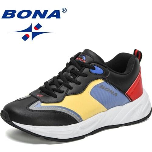 BONA 2021 New Designers Casual Shoes Men Lace Up Comfortable Sneakers Outdoor Walking Shoes Man Flats Chaussure Homme Trendy
