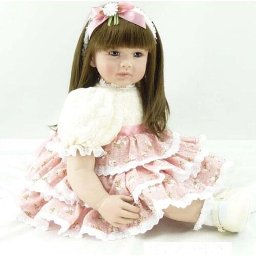 60cm Silicone Vinyl Reborn Baby Doll Toy 24inch Princess Toddler Babies Dolls Lifelike Bebes reborn Child Birthday Gift