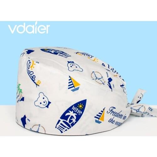 Medical Scrub Cap Nursing Hat Cotton Adjustable Printing Pet Hospital Doctor Hat Multi Color Dental Clinic Surgical Caps