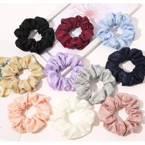 Embroidered Layered Lace Hair Tie Elastic Scrunchies Ponytail Holder Hair Rope Rings New Christmas Hair Accessories Wholesale