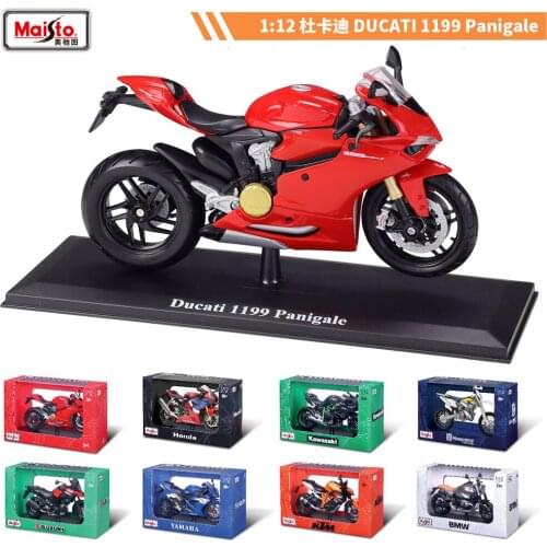 Maisto 1:12 Ducati 1199 Heavy Locomotive Simulation Alloy Motorcycle Model Finished Decoration Toy With Base