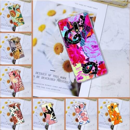 Phone Case For Nokia 2 3 5 6 Nokia 7 Plus X6 X71 Art Flower Aesthetic Soft Silicone Back Cover For Nokia 9 8 6 5 3 2 1 Plus