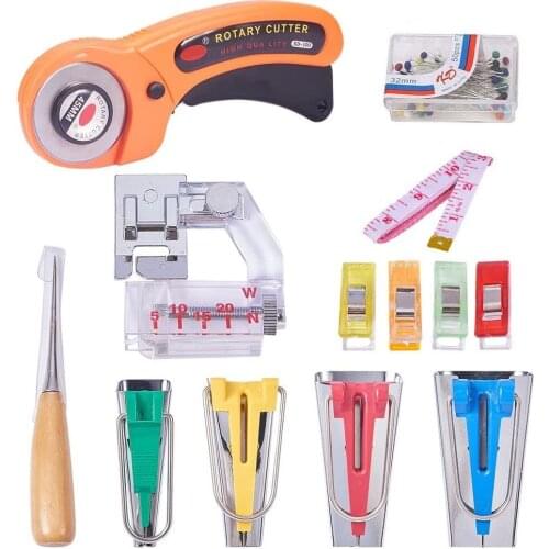 Bias Tape Makers Set-Sewing Fabric Bias Tape Making Kit, Bias Tape Maker Tool 4 Sizes,DIY Patchwork Sewing Accessories Tools