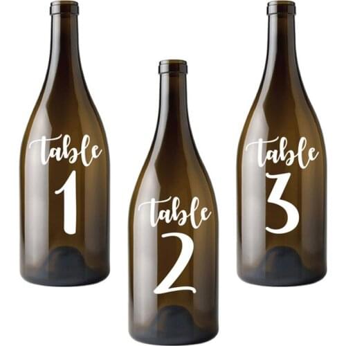 Table Number Decals Bottle Table Seating Plan Number Wedding Party Signs Easy Peel And Stick For Glass Bottles Plastic Metal