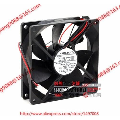 NMB-MAT 3610KL-04W-B60 D00 DC 12V 0.56A 2-Wire 92x92x25mm Server Cooling Fan
