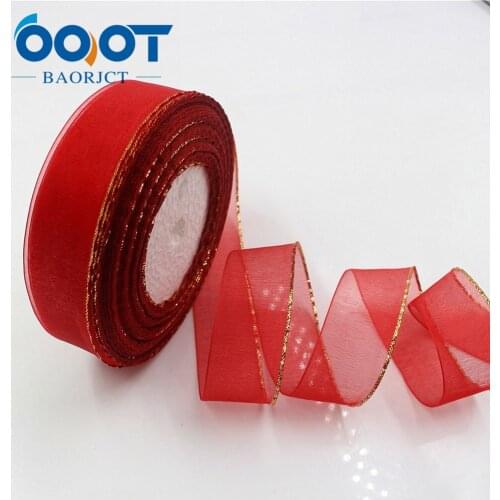 OOOT BAORJCT 1710238,1 roll (50 yards) 25mm double transparent transparent yarn weaving wedding party decor gift gift belt