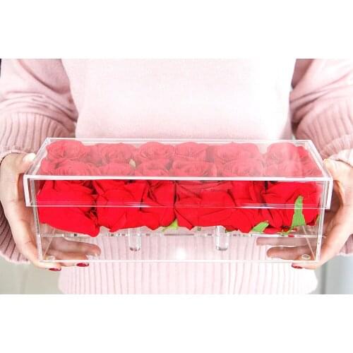 Flower Box Acrylic Rose Case Holy Gift The New Year Christmas Valentines Day Gift For Girlfriend Without Flowers