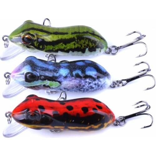3pcs Hard Frog Fishing Lure 9.8g 6cm Professional Floating Crankbait Topwater Swimbaits Pesca Fishing Tackle