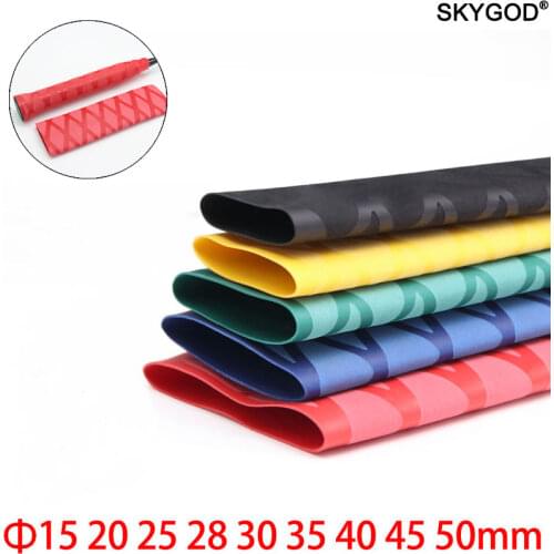 1M Dia 35mm Non Slip Heat Shrink Tube Fishing Rod Wrap Insulated Anti-Slip Handle Racket Grip Sleeve Waterproof Cover Multicolor