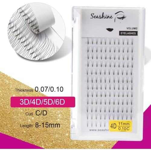 Seashine Short Stem Premade Fans Lash Extensions Makeup Fake Eyelashes Premade Volume Fans Eyelash Extension Supplies