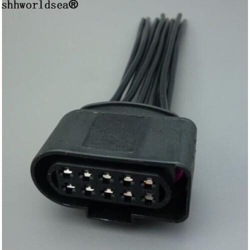 Shhworldsea 1/2/5/10/100pcs for VW for Volkswagen HID Xenon Headlight adapters 10pins Male female connector