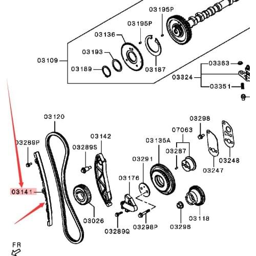 KOWZE 1140A083 Timing Chain Loose Side Guide fit for Mitsubishi L200 Triton Strada Pajero Montero 4N15 2.4D 4N14 2.2D 2015-2019