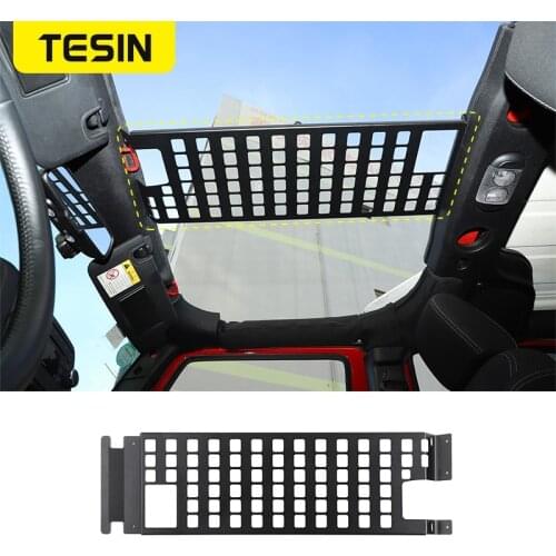 TESIN Car Front Row Roof Racks Luggage Carrier Holder 2/4Door Aluminum Alloy For Jeep Wrangler JK 2007-2017 Accessories