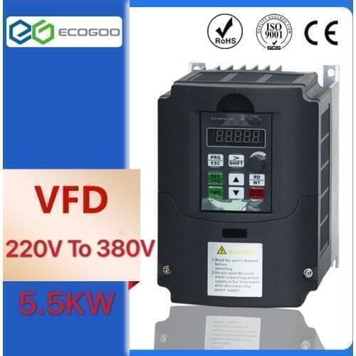 High Frequency Powerful Inverter 220V to 380V 5.5kw 0-650Hz VFD Variable Frequency Driver CNC Spindle Motor Driver Controller