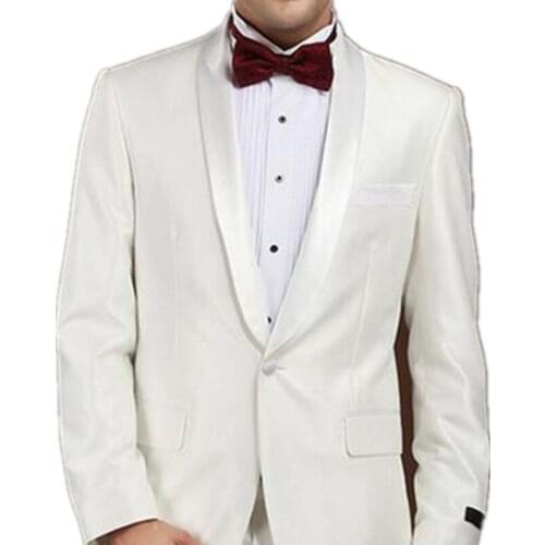 High quality custom mens fashion groom suit elegant pure white suit formal occasio of cultivate ones morality men suit custom