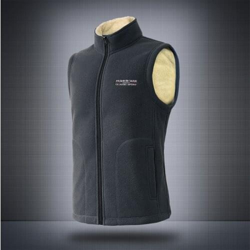 Winter Men Lamb Cashmere Vest Coat Male Fleece Jacket Sleveeless Sports Plush Outerwear Solid Color Waistcoats Fit Vest Jackets