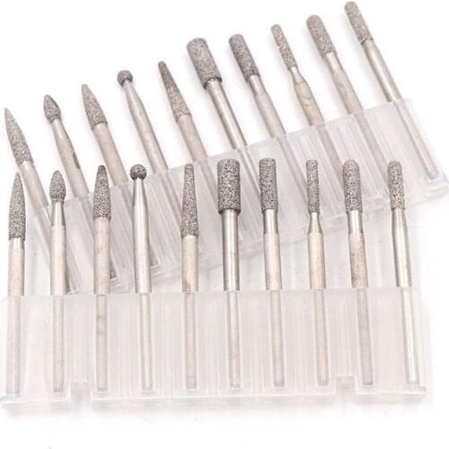 10PCS 3mm Shank Diamond Coated Cylinder Head Repairing Grinding Bit Grinding Head Burrs Rotary Tool