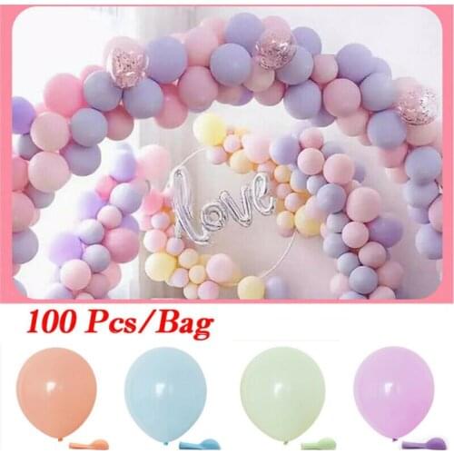 100pcs 10inch Macaron Color Latex Balloon Wedding Decoration Baby Birthday Party Valentines Day Decor Balloon Party