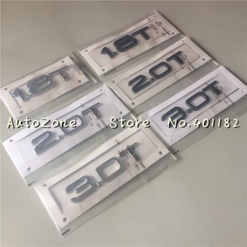20pcs New Car Styling ABS silver Black 3D A4L A6L A8L 1.8T 2.0T 3.0T Rear Boot Trunk Badge Emblem For Q3 Q5 Q7 A4L A4 A6 A8