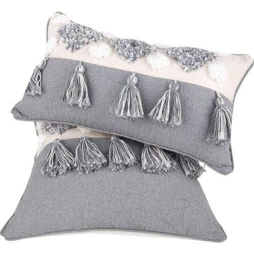 35x50cm/45x45cm Fringed Pillowcase Bohemian Cotton Embroidered Pillowcase Decorative Pillow Covers with Tassels Home Textile